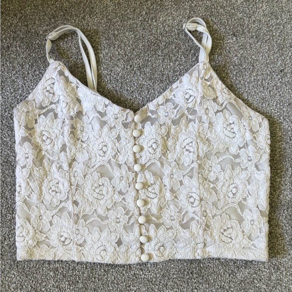 Forever 21 Cream Camisole Crop Top